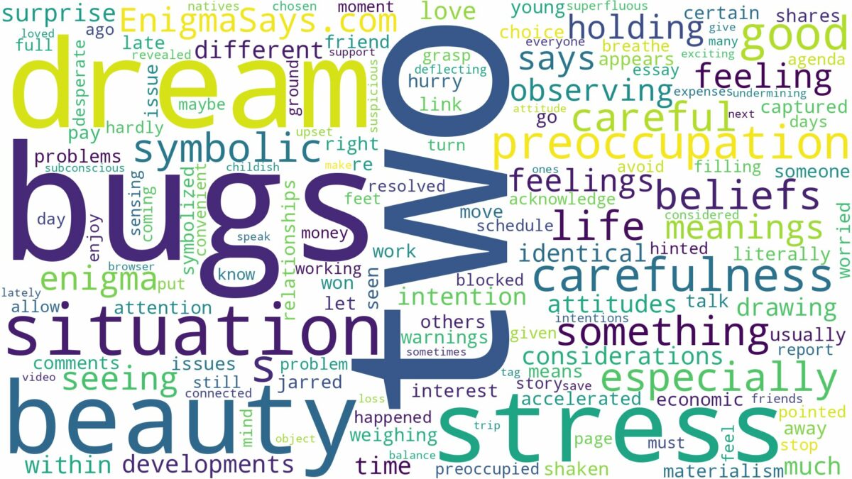 dream about two bugs and related dreams with their meanings in a word cloud