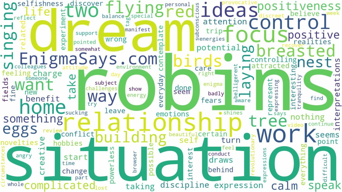 dream about two robins and related dreams with their meanings in a word cloud