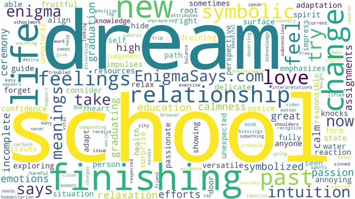 dream of finishing school and related dreams with their meanings in a word cloud