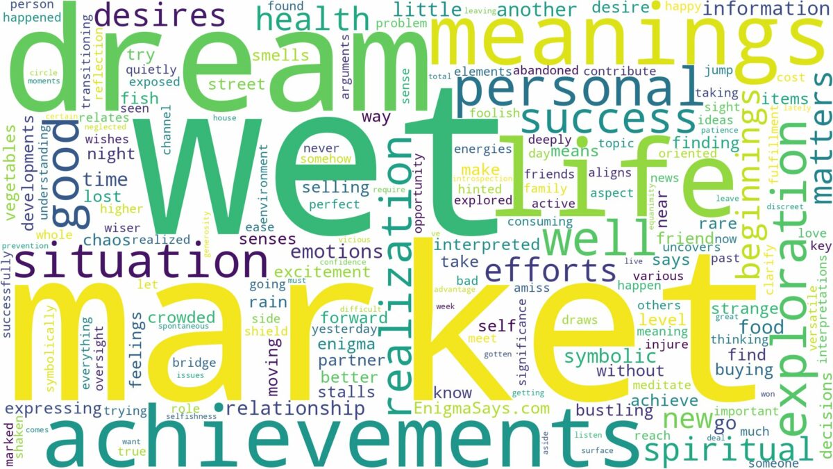 dream about wet market and related dreams with their meanings in a word cloud