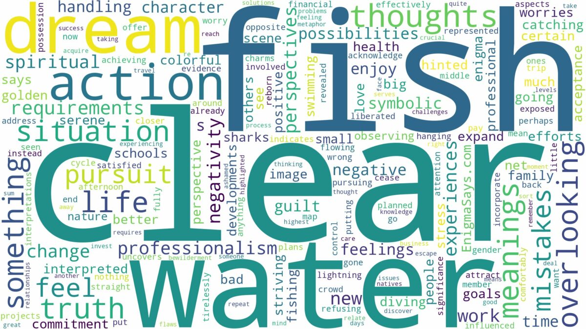 dream about fish in clear water and related dreams with their meanings in a word cloud