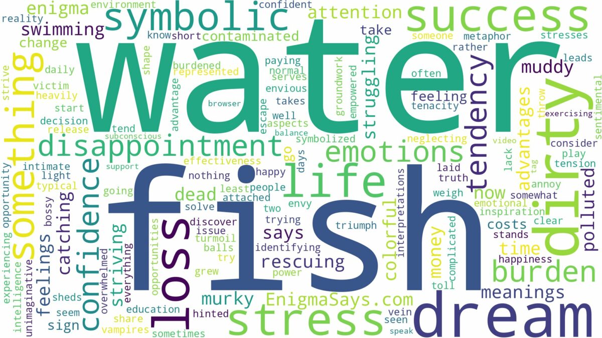 dream about fish in dirty water and related dreams with their meanings in a word cloud