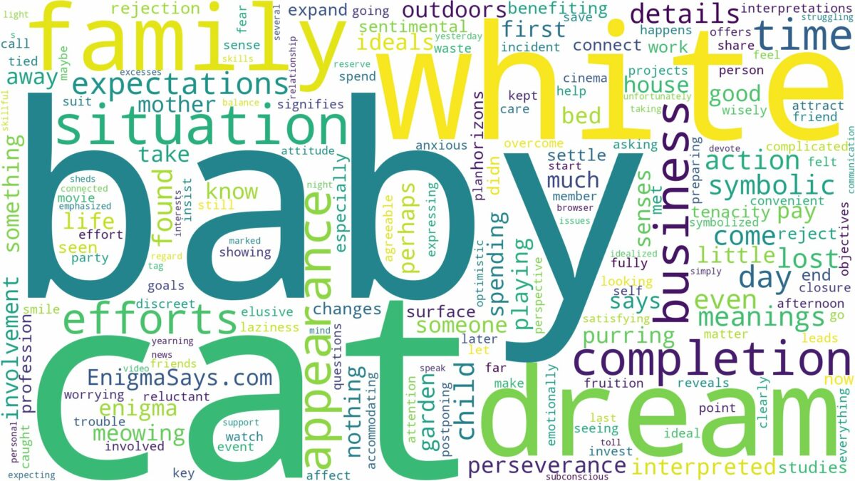 dream about white baby cat and related dreams with their meanings in a word cloud