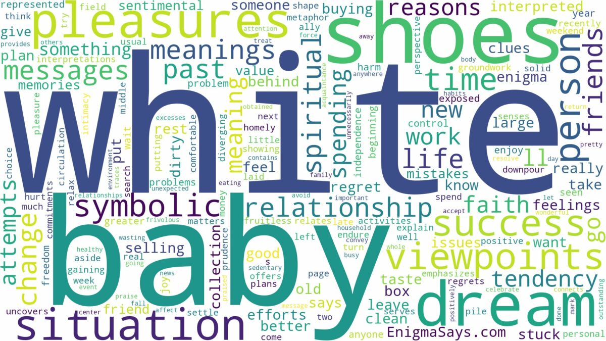 dream about white baby shoes and related dreams with their meanings in a word cloud