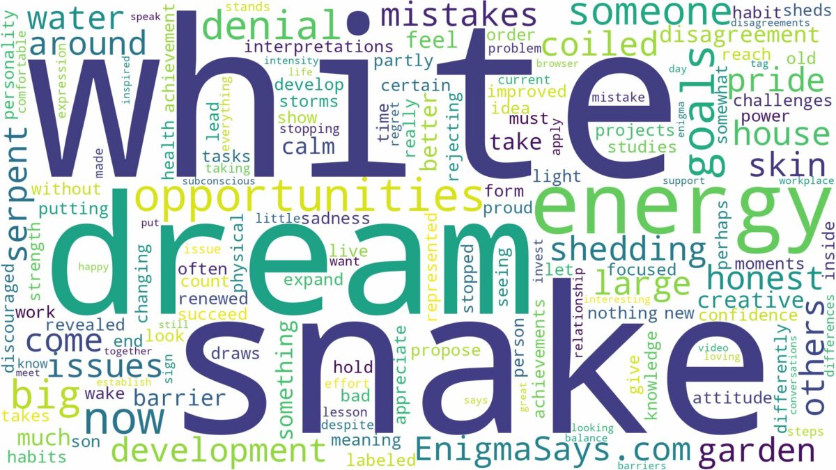 dream about white big snake and related dreams with their meanings in a word cloud