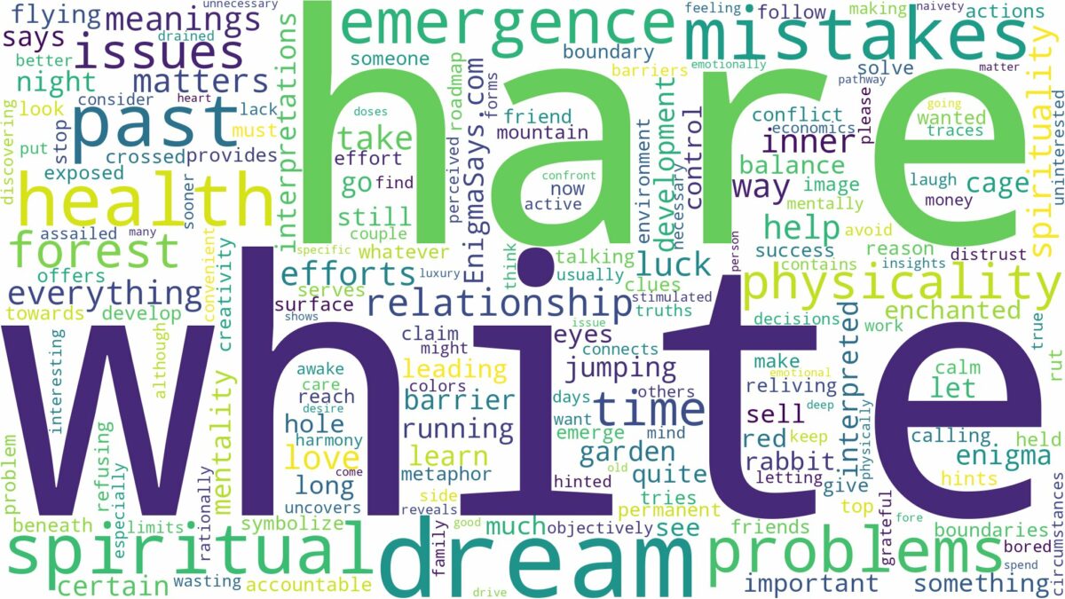 dream about white hare and related dreams with their meanings in a word cloud