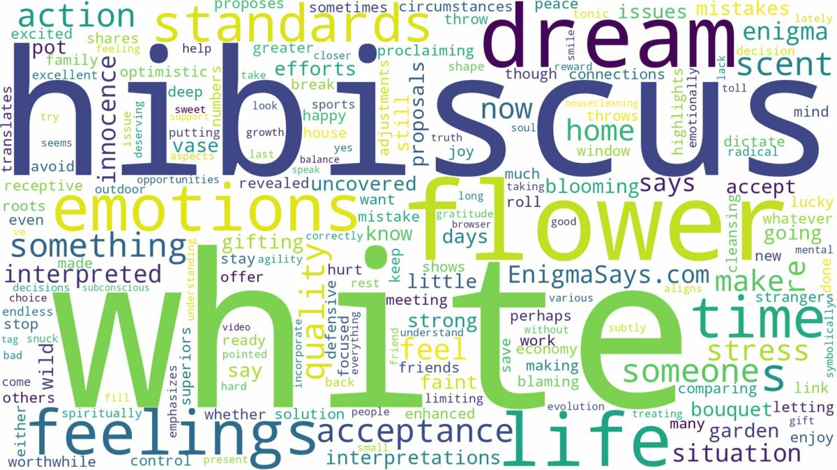 dream about white hibiscus flower and related dreams with their meanings in a word cloud