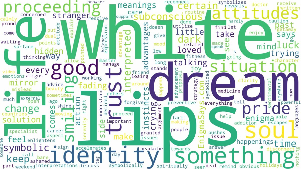 dream about white lips and related dreams with their meanings in a word cloud