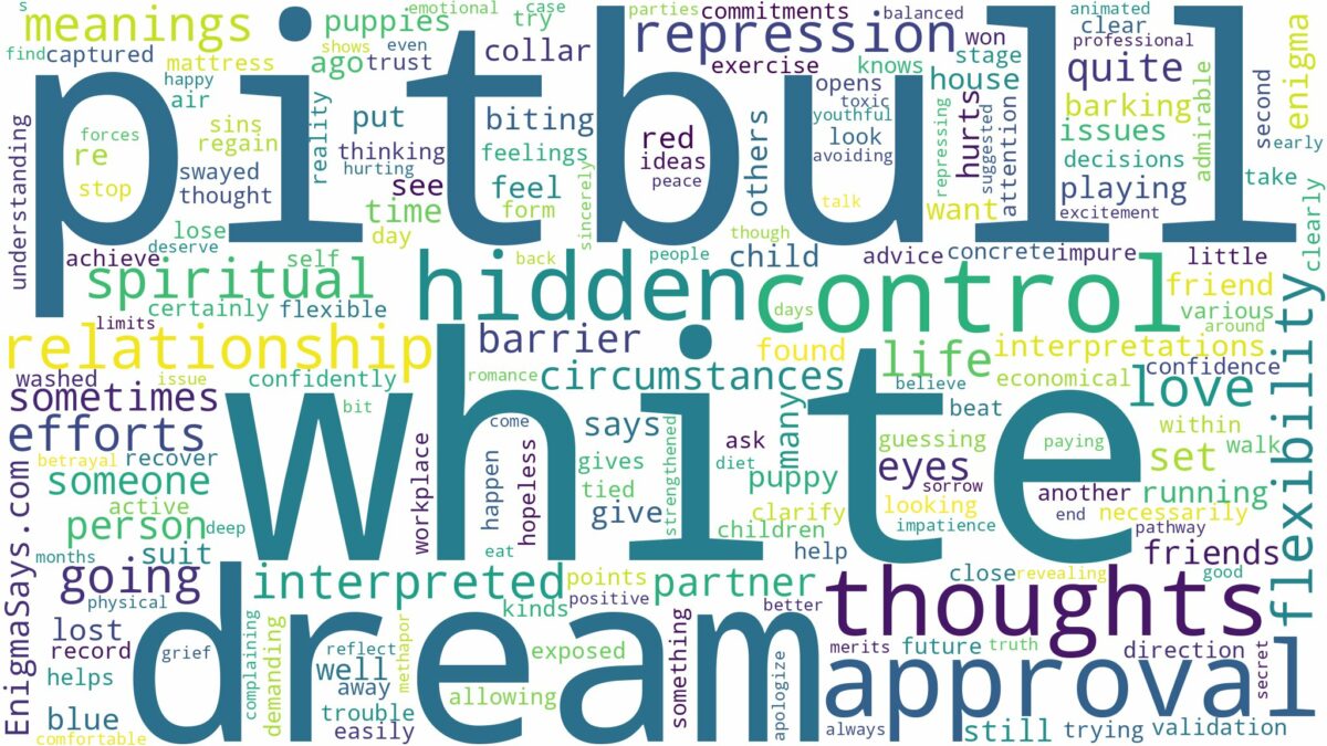 dream about white pitbull and related dreams with their meanings in a word cloud