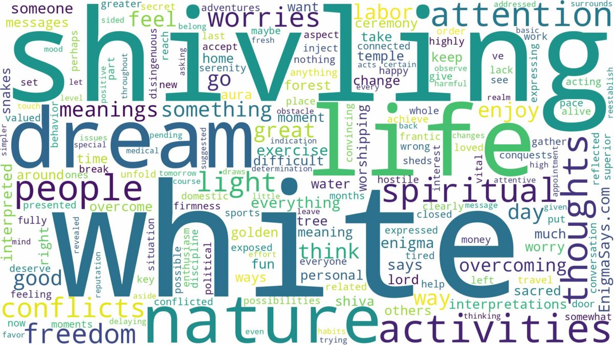 dreaming of white shivling and related dreams with their meanings in a word cloud