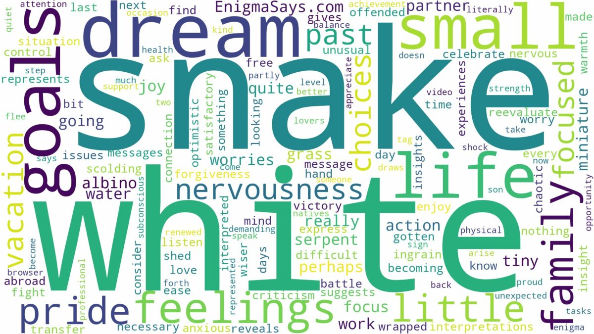 dream about white small snake and related dreams with their meanings in a word cloud