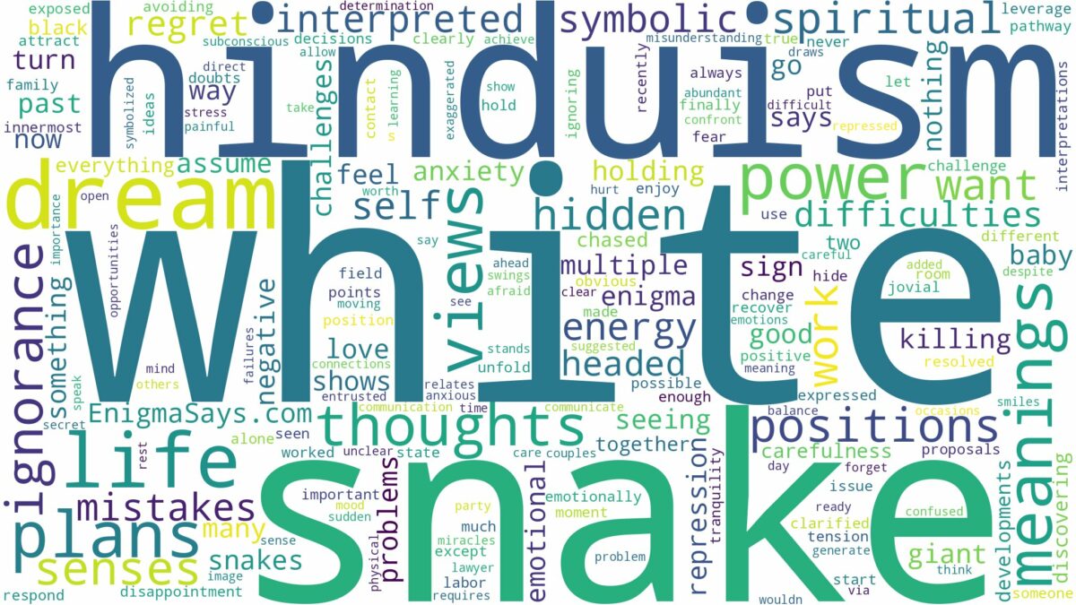 dream about white snake in hinduism and related dreams with their meanings in a word cloud