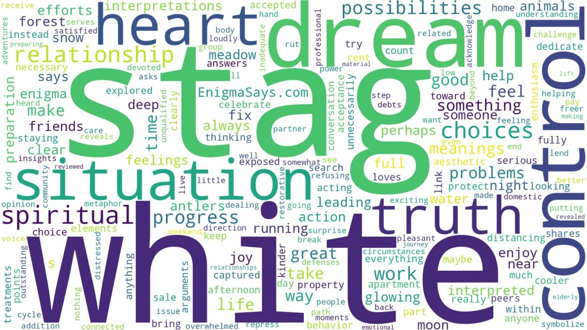 dream about white stag and related dreams with their meanings in a word cloud