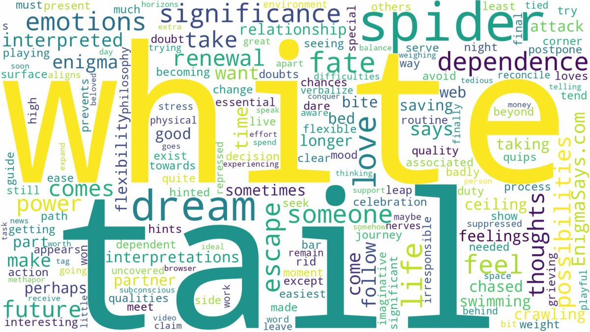 dream about white tail spider and related dreams with their meanings in a word cloud