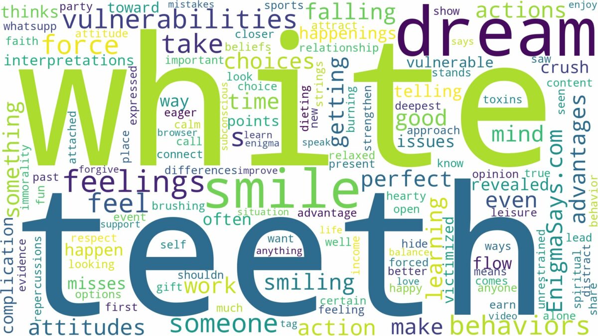 dream about white teeth smile and related dreams with their meanings in a word cloud