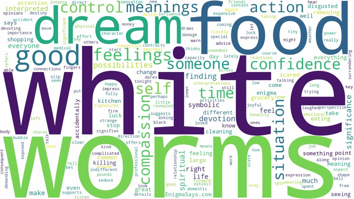 dream about white worms in food and related dreams with their meanings in a word cloud