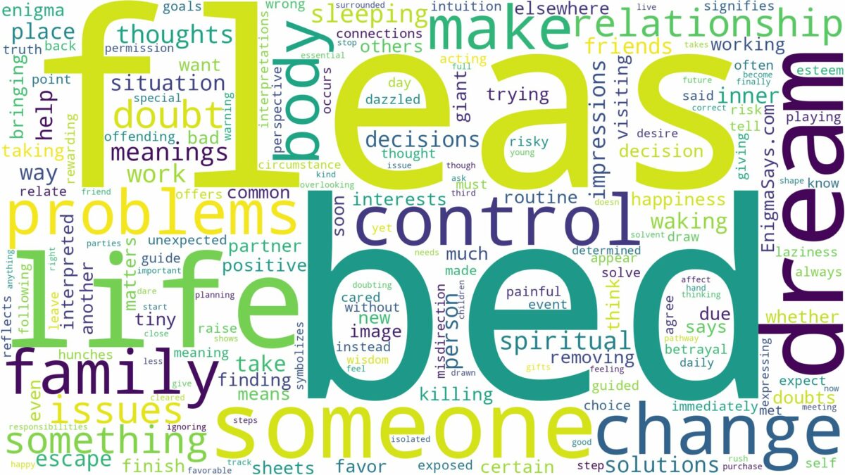 dreams about fleas in bed and related dreams with their meanings in a word cloud