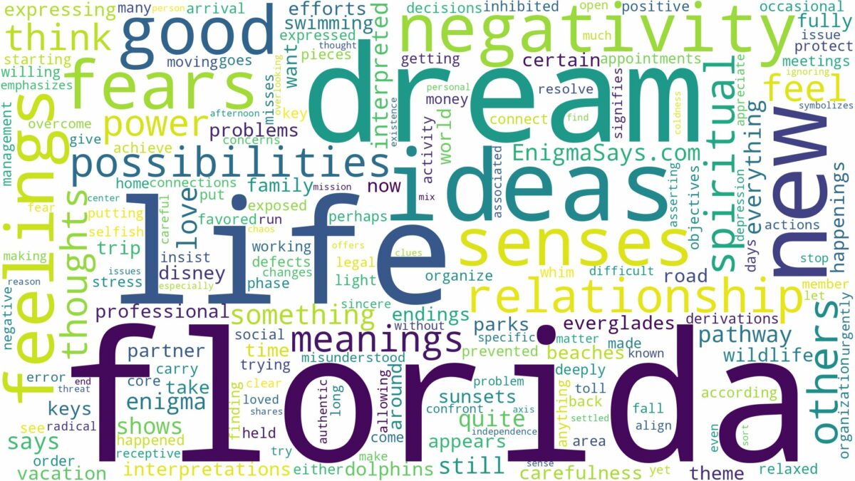 dream about florida and related dreams with their meanings in a word cloud