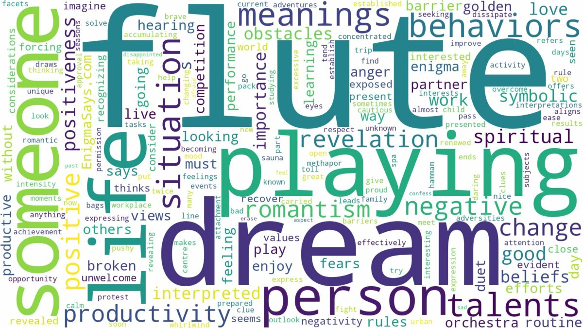 dream about flute and related dreams with their meanings in a word cloud