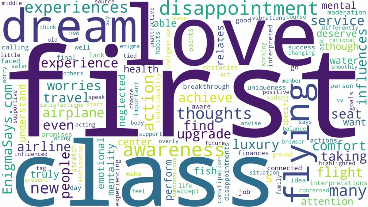 dreaming of flying first class and related dreams with their meanings in a word cloud