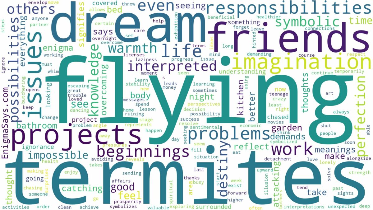 dream of flying termites and related dreams with their meanings in a word cloud