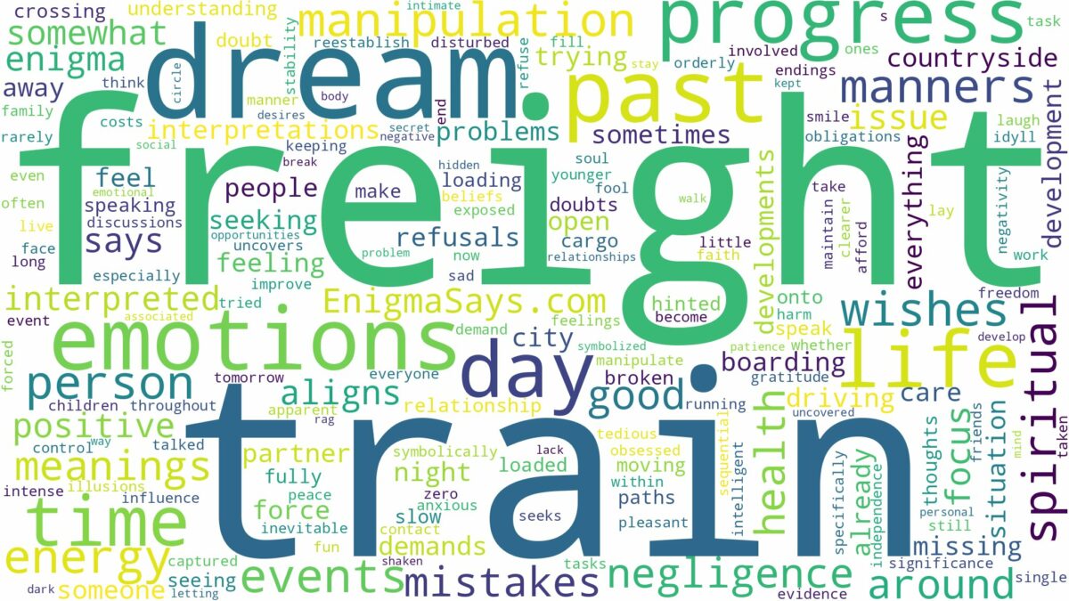 dream about freight train and related dreams with their meanings in a word cloud