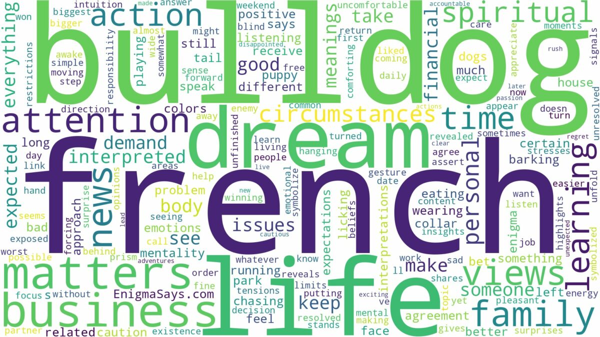 dream about french bulldog and related dreams with their meanings in a word cloud