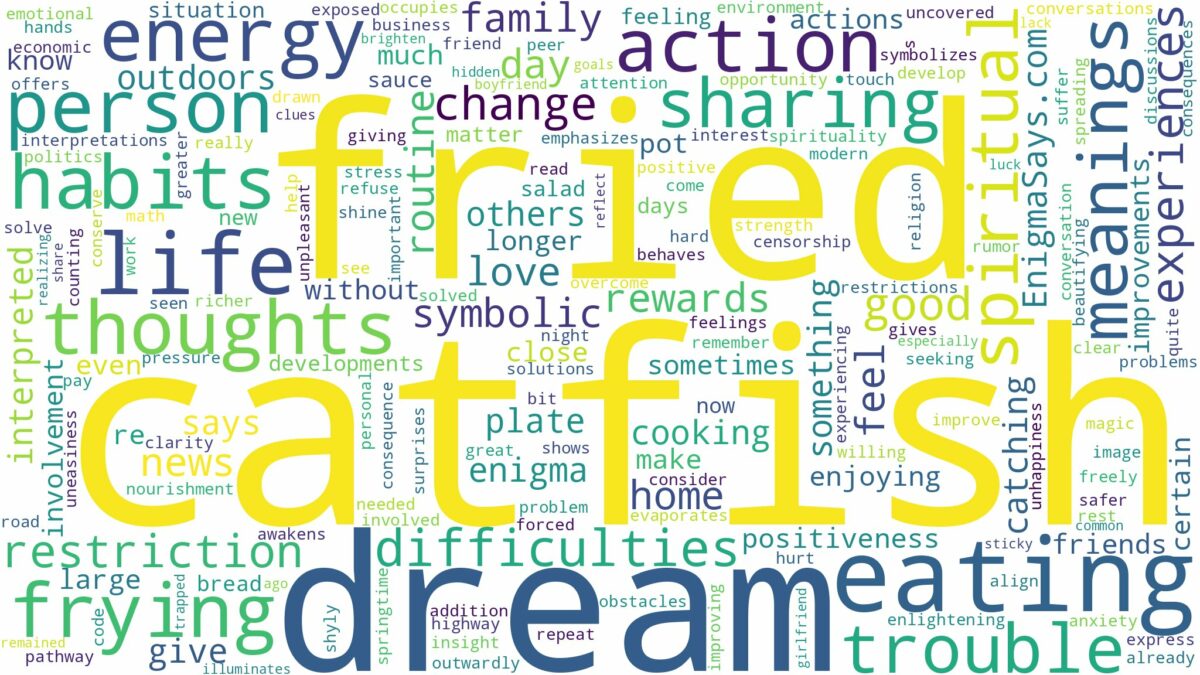 dream about fried catfish and related dreams with their meanings in a word cloud