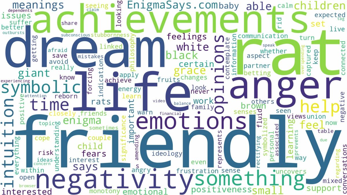 dream about friendly rat and related dreams with their meanings in a word cloud