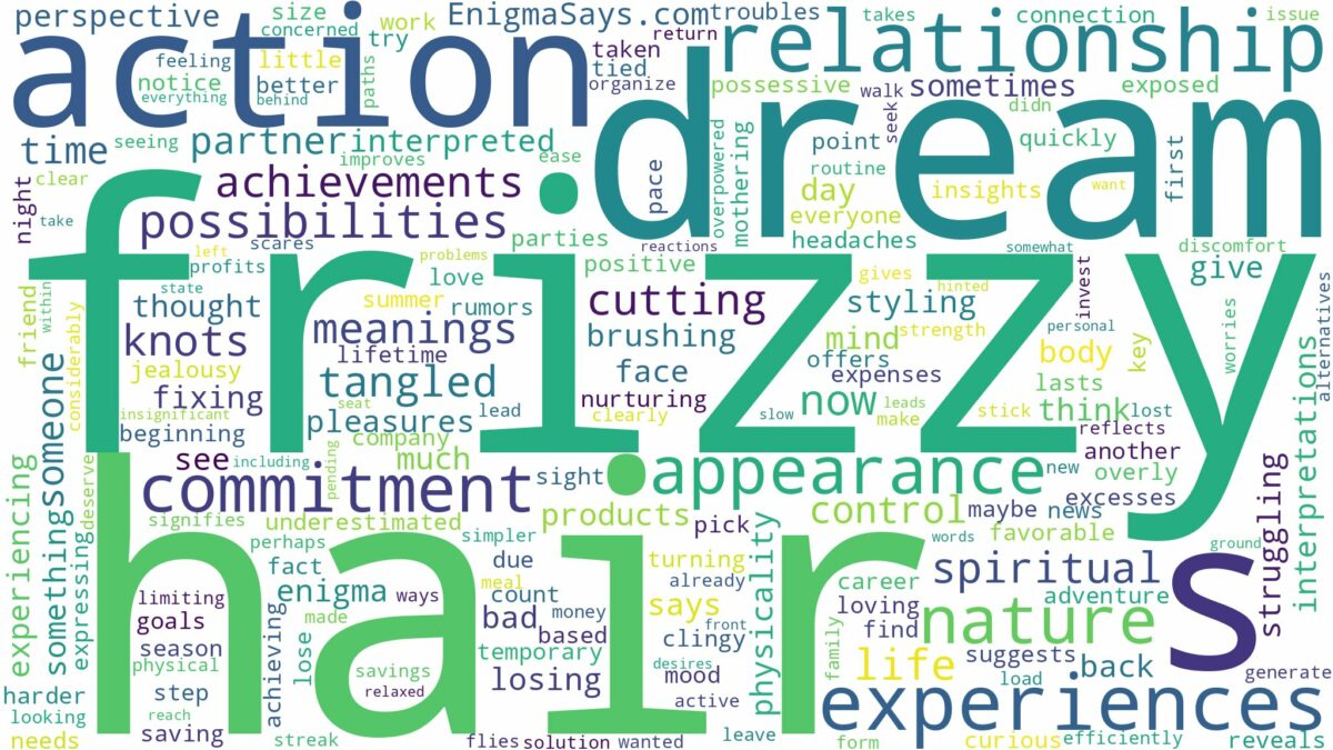 dream about frizzy hair and related dreams with their meanings in a word cloud