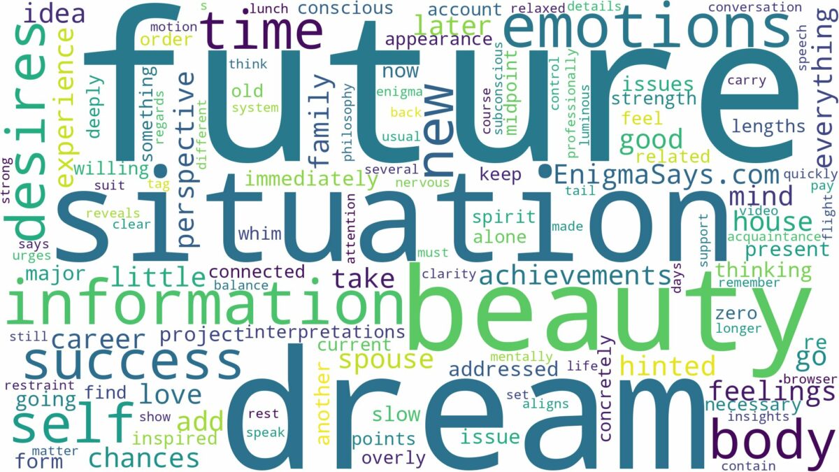 dream about future self and related dreams with their meanings in a word cloud