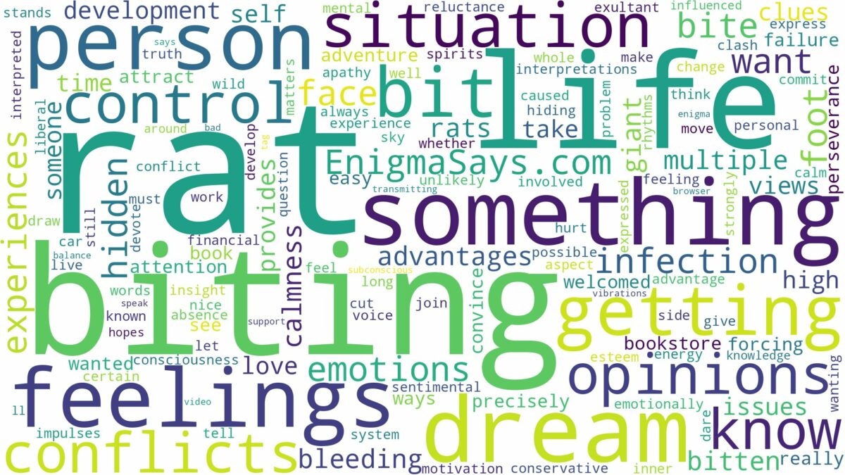 dreaming of getting bit by a rat and related dreams with their meanings in a word cloud