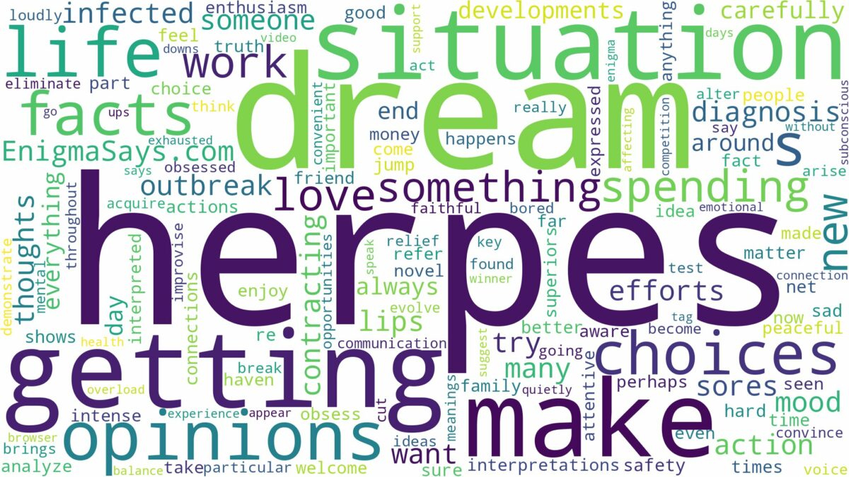 dream of getting herpes and related dreams with their meanings in a word cloud