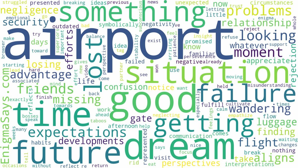 dreaming of getting lost in an airport and related dreams with their meanings in a word cloud