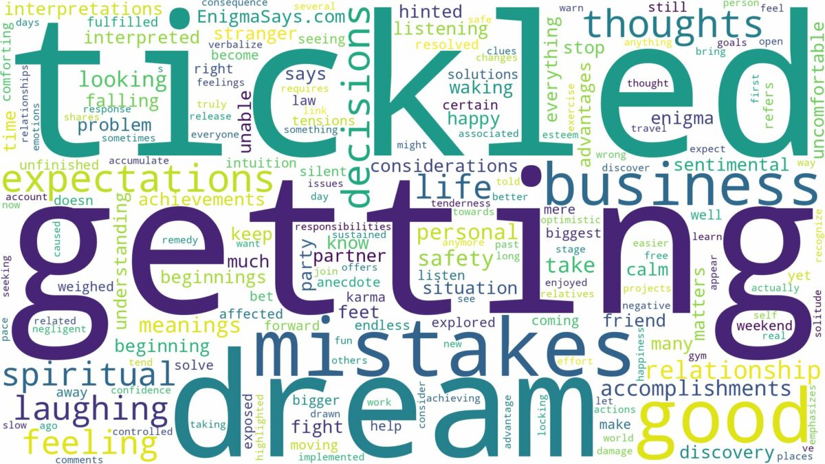 dream of getting tickled and related dreams with their meanings in a word cloud