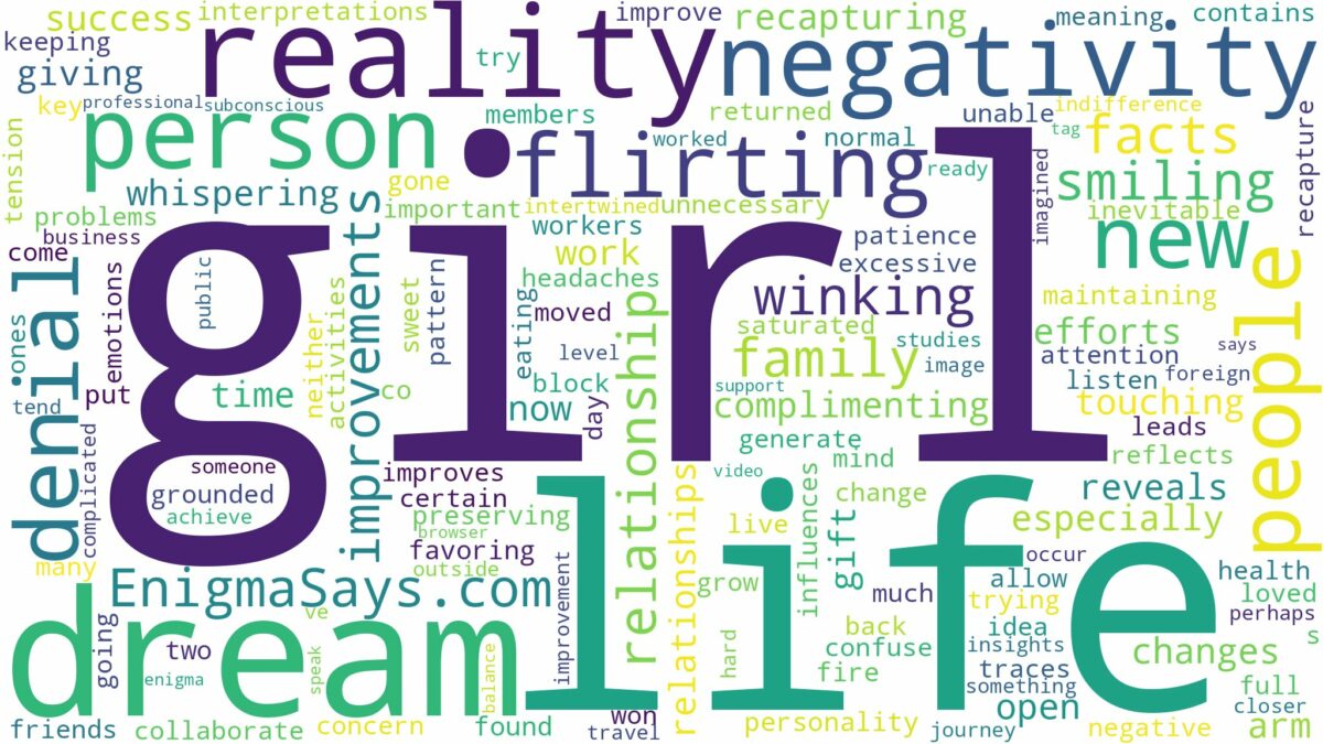 dreaming about girl flirting with you and related dreams with their meanings in a word cloud