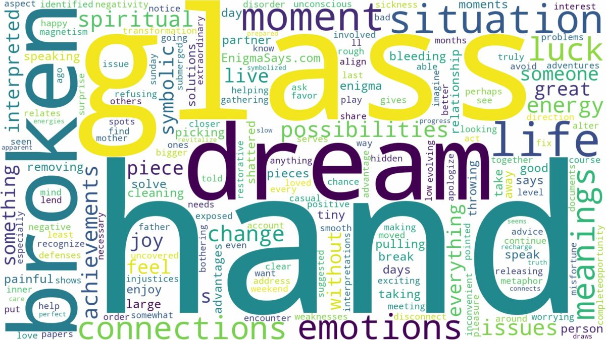 dreams about glass in hand and related dreams with their meanings in a word cloud