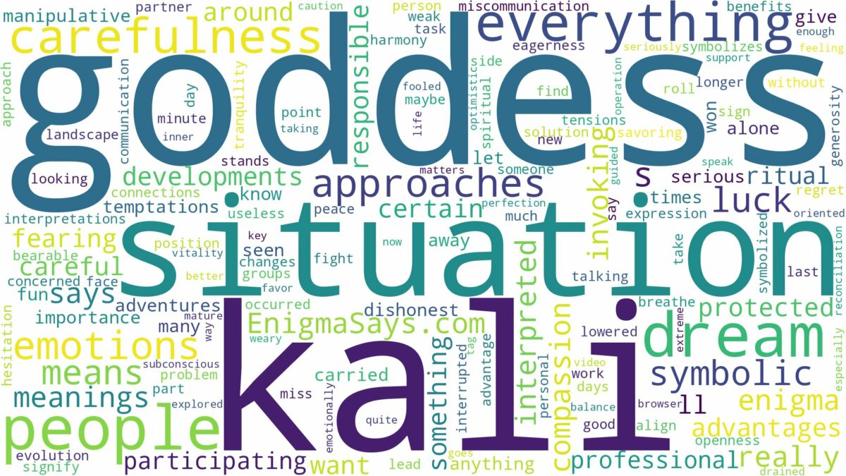 dreams about goddess kali and related dreams with their meanings in a word cloud