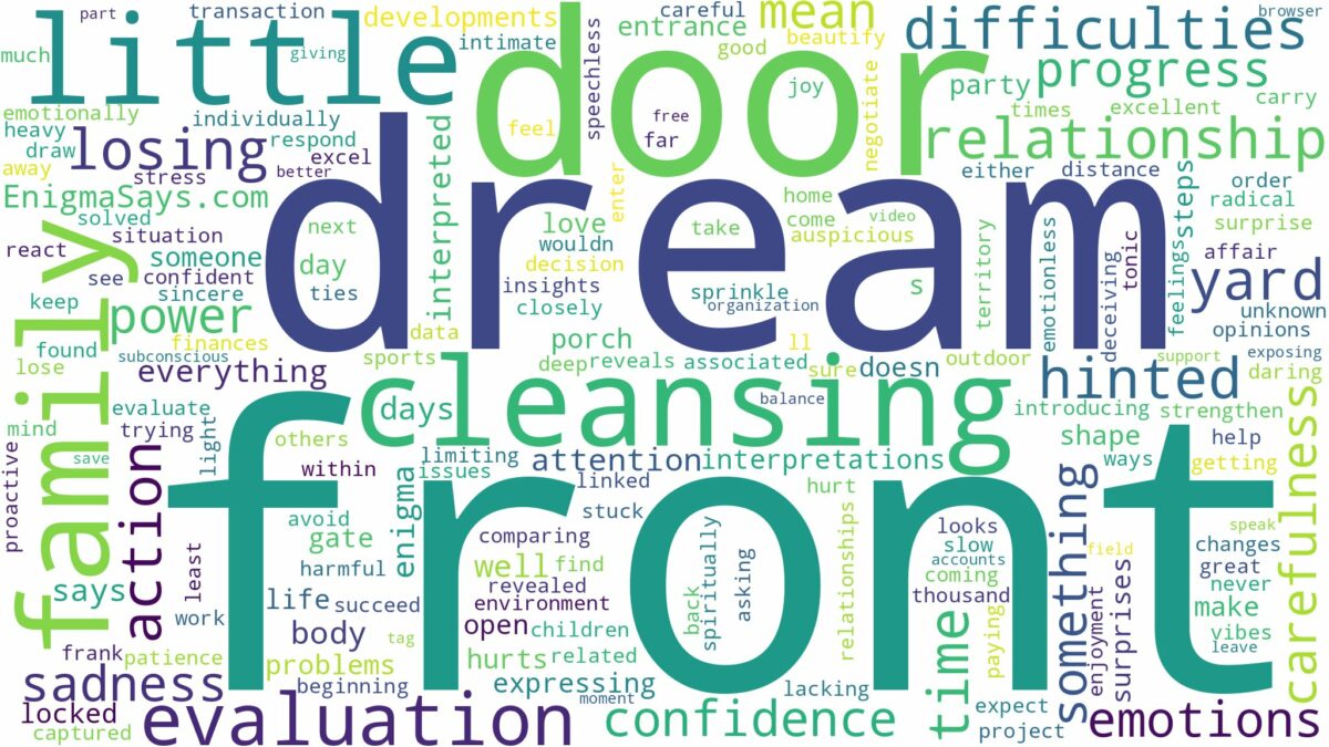 dream about front and related dreams with their meanings in a word cloud