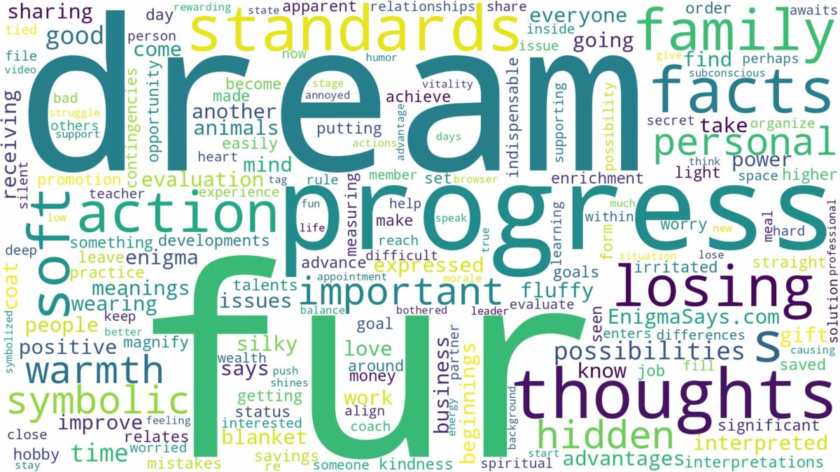 dream about fur and related dreams with their meanings in a word cloud