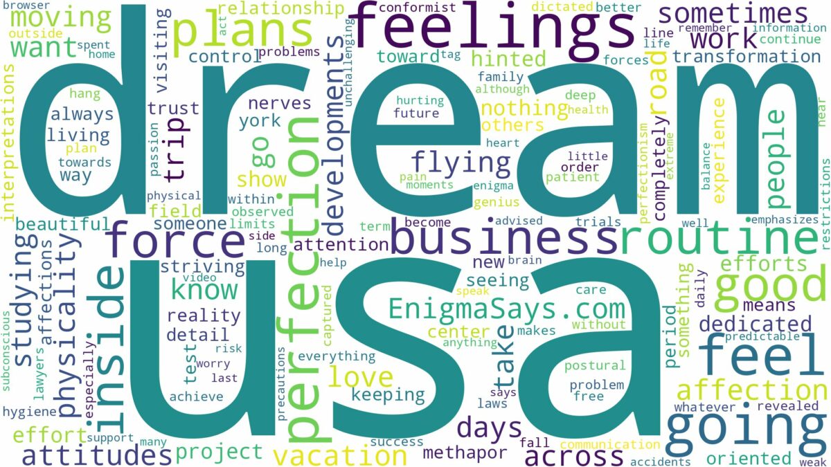 dream of going to usa and related dreams with their meanings in a word cloud