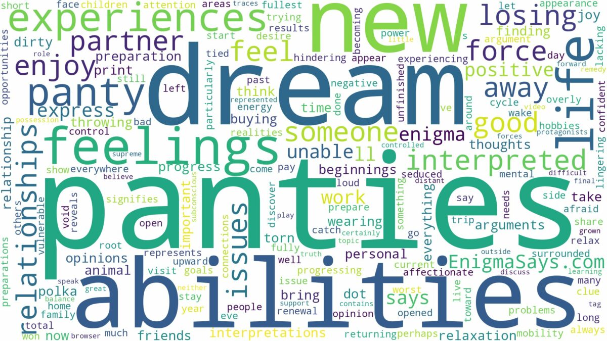 dream about panty and related dreams with their meanings in a word cloud