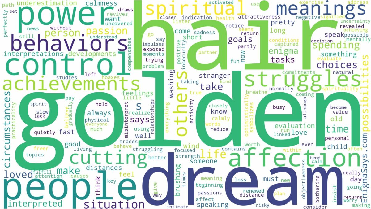 dream about golden hair and related dreams with their meanings in a word cloud