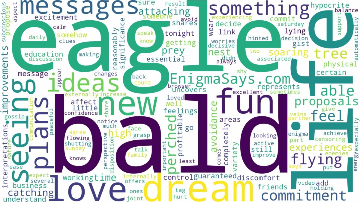 dreaming of seeing a bald eagle and related dreams with their meanings in a word cloud