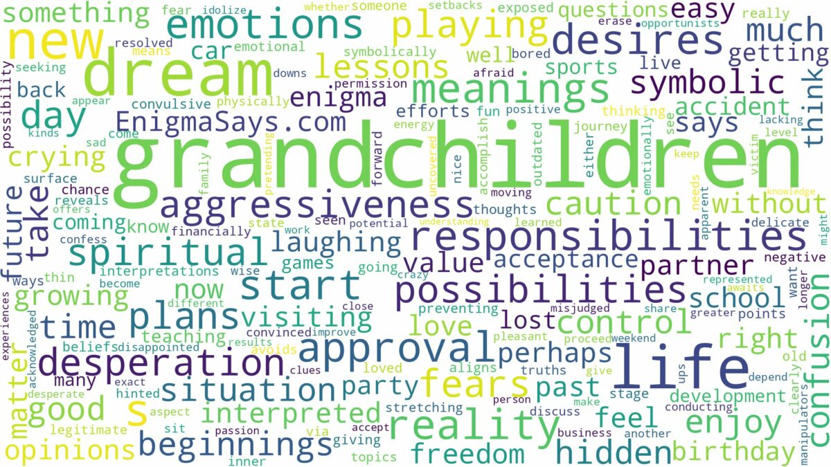 dream about grandchildren and related dreams with their meanings in a word cloud