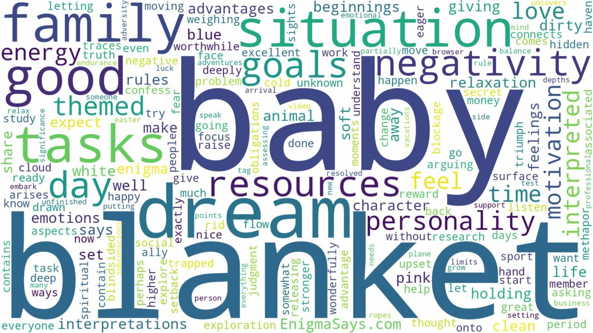 dream about a baby blanket and related dreams with their meanings in a word cloud