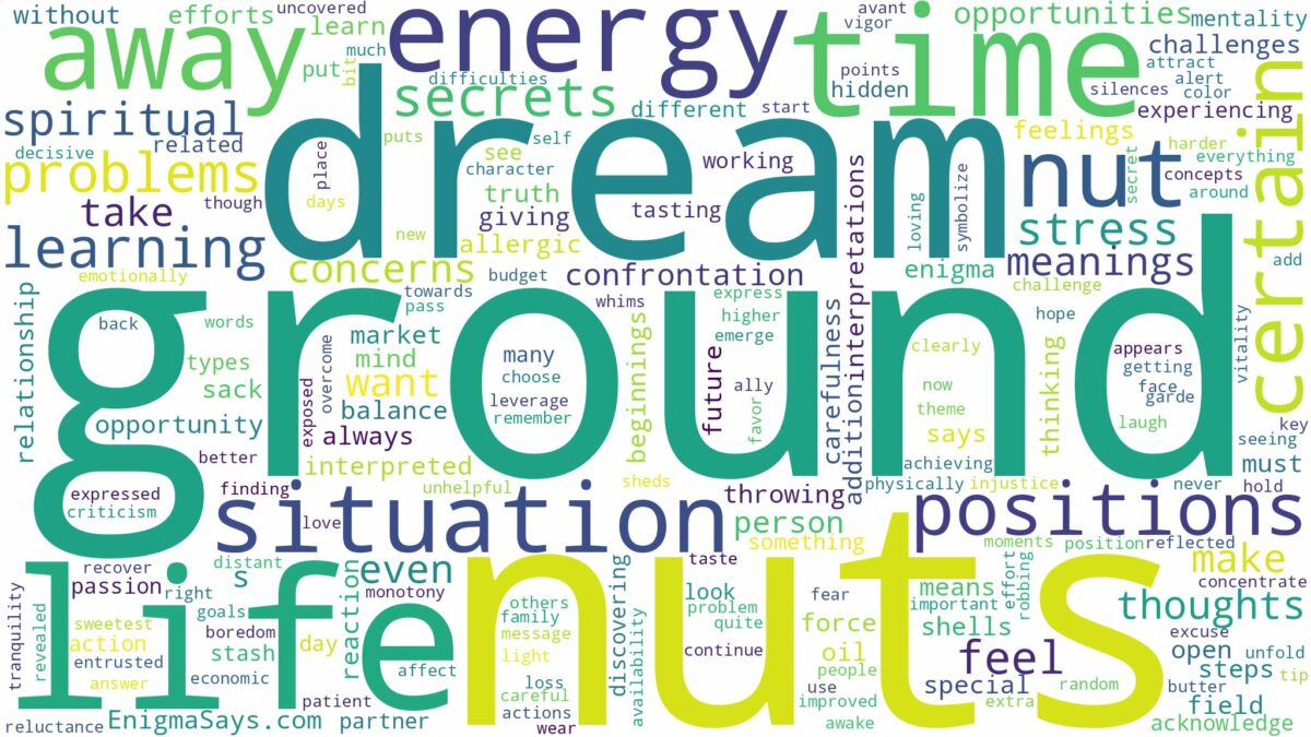 dream about ground nuts and related dreams with their meanings in a word cloud