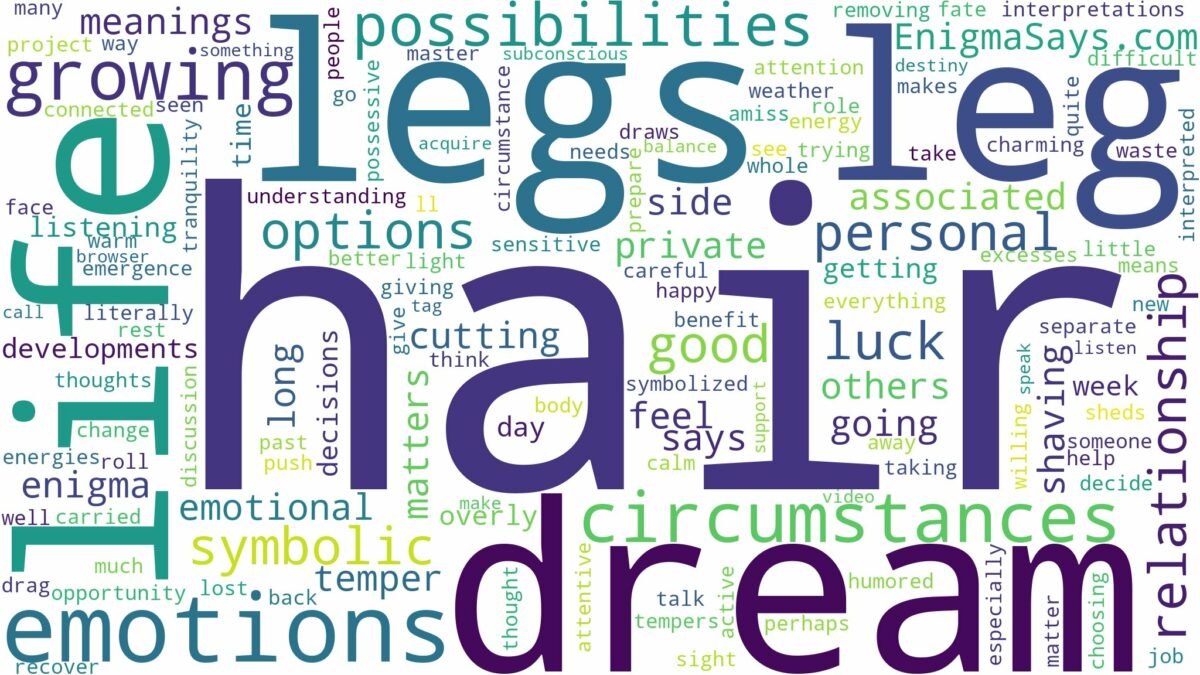 dream about hair in legs and related dreams with their meanings in a word cloud