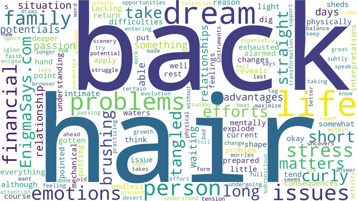 dream about hair on back and related dreams with their meanings in a word cloud