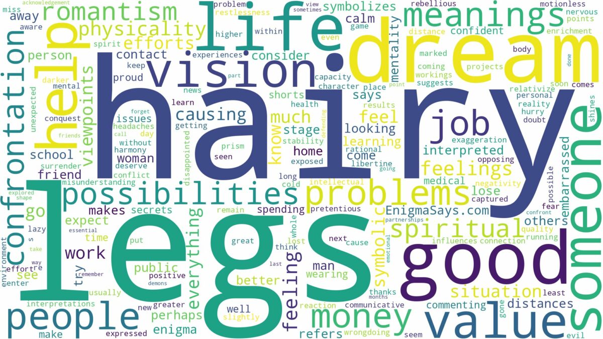 dream about hairy legs and related dreams with their meanings in a word cloud